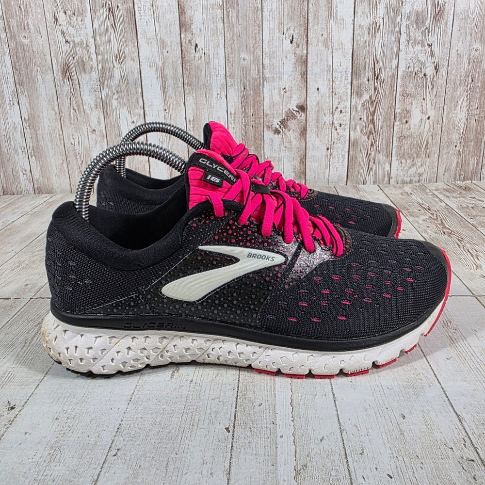 Brooks Glycerin 16 Womens Running Shoes Black Pink 1202781B070 Size 7.5